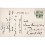 1913 Temesvár, Timisoara; Lloyd palota és tőzsde, villamos Turul Cipő reklámmal. Moravetz Testvérek kiadása / palace...