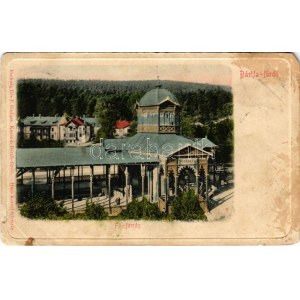 1906 Bártfafürdő, Bardejovské Kúpele, Bardiov, Bardejov; Főforrás tér. Eschwig és Hajts kiadása...