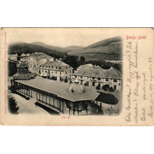 1901 Bártfa-fürdő, Bardejovské Kúpele, Bardiov, Bardejov; Fő tér. Eschwig és Hajts kiadása. Hajts Kornél felvétele ...