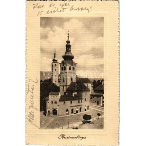 1914 Besztercebánya, Banská Bystrica; templom, tér, gyógyszertár, piac. Machold F. kiadása / church, square, pharmacy...