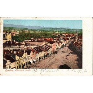 1900 Eperjes, Presov; Fő utca, üzletek. Cattarino Sándor kiadása / general view, shops (EB)