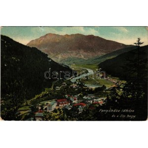 1913 Fenyőháza, Lubochna; látkép, Sip hegy. Holczmann Izidor kiadása / general view, mountain (szakadás / tear...