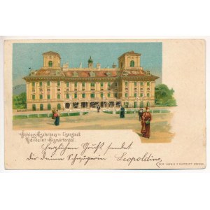 1899 (Vorläufer) Kismarton, Eisenstadt; Schloss Eszterhazy / kastély / zámek. Ludwig F. Kummert secese, litografie (fl...
