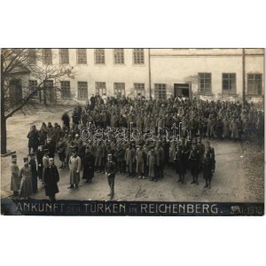 1912 Liberec, Reichenberg in Böhmen; Ankunft der Türken i. XI. 1912. ...