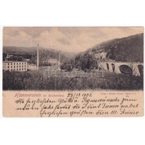 1902 Liberec, Reichenberg; Hammerstein bei Reichenberg / Hamrstejn / railway bridge, factory (EK)