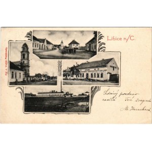 1906 Libice nad Cidlinou, Libitz an der Cidlina; Evangelický kostel, Katolický kostel, Cukrovar, Nymburská ...
