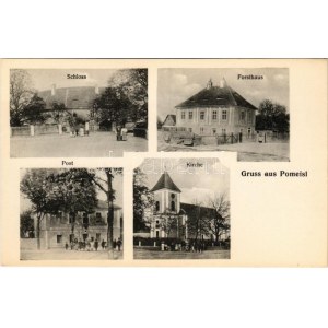 Nepomysl, Pomeisl; Schloss, Forsthaus, Post, Kirche / Castle, forester's lodge, post office, church...