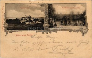 1902 Zajecí, Saitz; Totalansicht, Nordbahn-Restauration / railway station restoration, locomotive, general view...