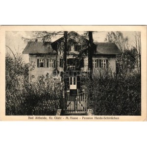 1929 Polanica-Zdrój, Bad Altheide (Klodzko, Kr. Glatz); M. Haase Pension Heide-Schlösschen / hotel (EK...