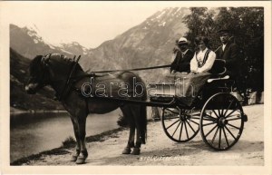 1935 Stolkjerre, Norge / Norwegian horse-drawn carriage, folklore