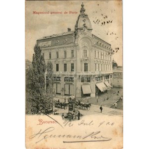 1900 Bucharest, Bukarest, Bucuresti, Bucuresci; Magasinul general de Paris / shop (Rb)
