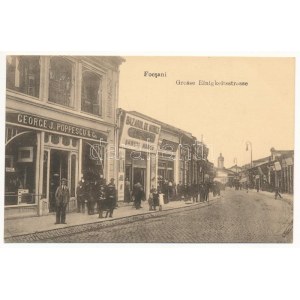 Focsani, Foksány (Moldavia); Grosse Einigkeitstrasse / Bazarul de mobile La Centrala Samuil Marcu, George J. Poppescu ...