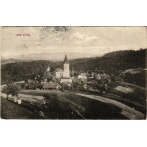 1915 Svetina; general view, church + K.u.k. Militärzensur Cilli (fl)