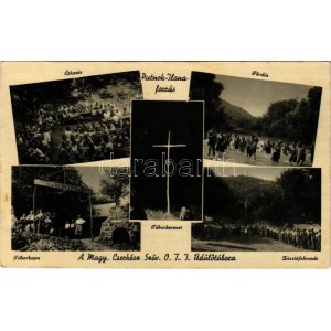 1939 Putnok-Ilona-forrás, A Magyar Cserkész Szövetség OTI üdülőtábora, étkezés, táborkapu, táborkereszt, fürdés...