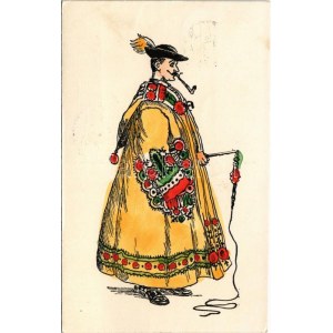 1938 Magyar folklór művészlap / Ungarische Folklore-Kunstpostkarte