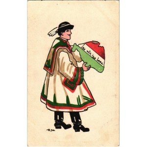 1922 Így volt, így lesz! Kézzel festett irredenta / Hungarian hand-painted irredenta propaganda