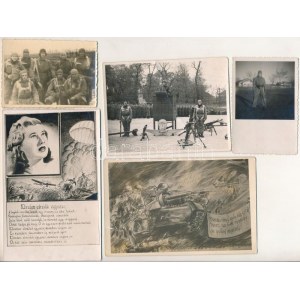 5 db RÉGI katonai fotó és képeslap: ejtőernyős katonák / 5 pre-1945 military photos and postcards...