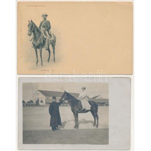 2 db régi ló motívumos képeslap: spanyol polgárőrség, hölgy lovon fotó / 2 pre-1945 horse motive postcards...
