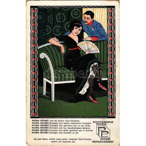 Patria Petinet Schutzmarke / Harisnya reklám / Reklama pończoch. Secesyjna litografia (fl)