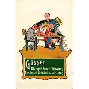 Bier gibt Feuer u. Schwung Das beste Getränk für alt u. jung. Gösser Brauerei A.G. Leoben-Göss, Steiermark-Austria ...