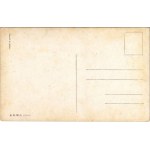 Winter sport art postcard with four-man controllable bobsled, bobsleigh, sledding down, humour. B.K.W.I. 412-4. s...
