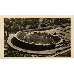 Budapest XIV. Népstadion építés közben. Képzőművészeti Alap képeslap + 1954 XII. Főiskolai Világbajnokság So...