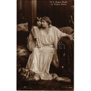 M.S. Regina Maria cu Printesa Ileana. Foto Julietta. Edit. C. Sfetea / Marie, Queen of Romania and Princess Ileana ...