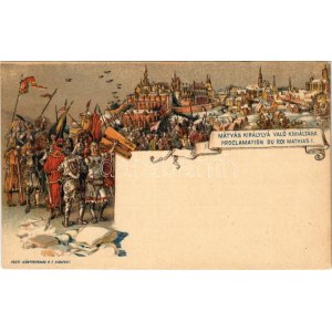 Mátyás királlyá való kikiáltása. Ezredéves Országos Kiállítás / Proclamation du roi Mathias I ...