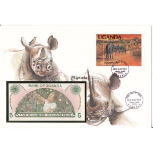 Uganda 1982. 5Sh felbélyegzett borítékban, bélyegzéssel T:UNC Uganda 1982...