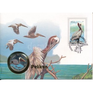 Kuba 1994. 10P Ni-acél Fauna del Caribe - Pelikán - Pelicano Pardo érmés borítékban, bélyegzéssel...