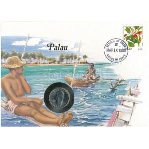 Amerikai Egyesült Államok / Palau 1987. 25c felbélyegzett borítékban, bélyegzéssel, német nyelvű leírással T:UNC USA ...
