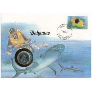 Bahamák 1985. 10c felbélyegzett borítékban, bélyegzéssel, német nyelvű leírással T:UNC Bahamas 1985...