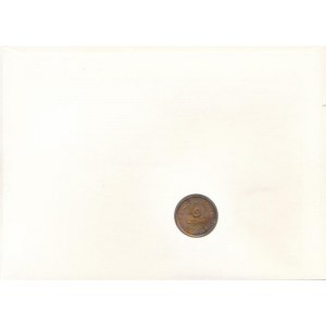 Egyesült Arab Emirátusok 1974. 5f bronz felbélyegzett borítékban, bélyegzéssel, német nyelvű leírással T...
