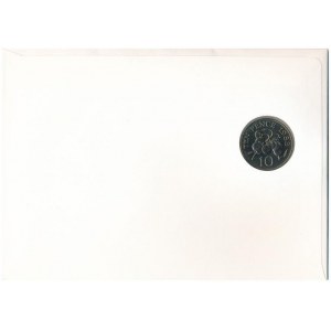 Guernsey / Alderney 1988. 10p Cu-Ni felbélyegzett borítékban, bélyegzéssel, német nyelvű leírással T:UNC Guernsey ...