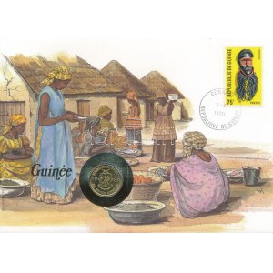 Guinea 1985. 10Fr-g felbélyegzett borítékban, bélyegzéssel, német nyelvű leírással T:UNC T:UNC patina Guinea 1985...