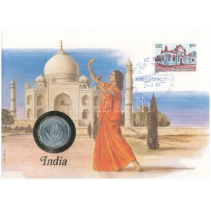 India 1974. 10p felbélyegzett borítékban, bélyegzéssel, német nyelvű leírással T:VF India 1974...