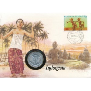 Indonézia 1961. 50s Al, felbélyegzett borítékban, bélyegzéssel, német nyelvű leírással T:AU Indonesia 1961...