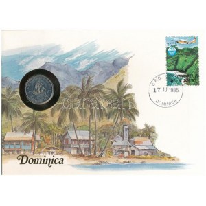 Kelet-Karibi Államok / Dominika 1981. 25c Cu-Ni felbélyegzett borítékban, bélyegzéssel, német nyelvű leírással T...