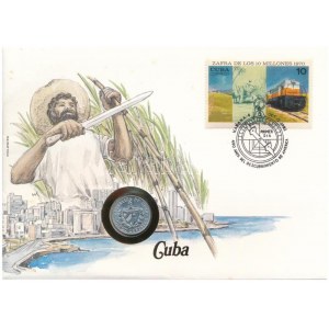 Kuba 1968. 5c Al, felbélyegzett borítékban, bélyegzéssel, német nyelvű leírással T:UNC Cuba 1968...