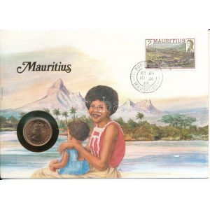Mauritius 1978. 2c bronz felbélyegzett borítékban, bélyegzéssel T:UNC Mauritius 1978...