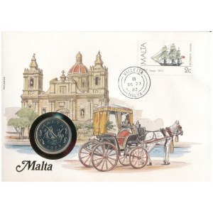Málta 1972. 10c felbélyegzett borítékban, bélyegzéssel, német nyelvű leírással T:UNC Malta 1972...