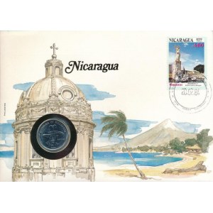 Nicaragua 1983. 50c acél felbélyegzett borítékon, bélyegzéssel, német nyelvű leírással T:AU Nicaragua 1983...