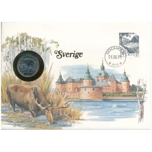 Svédország 1984. 1K felbélyegzett borítékban, bélyegzéssel, német nyelvű leírással T:UNC Sweden 1984...