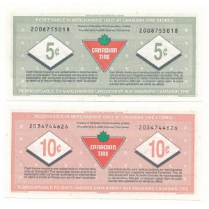 Kanada 1989. 5c + 10c Canadian Tire bónusz kupon T:AU Canada 1989. 5 Cents + 10 Cents Canadian Tire bonus coupon C...