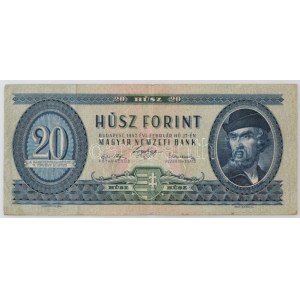 1947. 20Ft C 147 016526 T:F,VG / 1947. 20 Forint with C 147 016526 C:F,VG Adamo F9