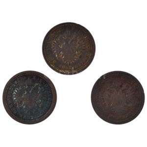 1851B 1kr Cu + Ausztria 1851A 1kr Cu (2x) T:VF az egyiken nagyobb karc, ü.