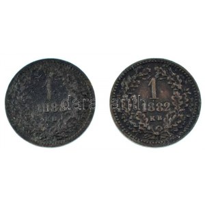 1882KB-1888KB 1kr Cu (2xklf) T:XF,VF karc, patina Adamo M4.1