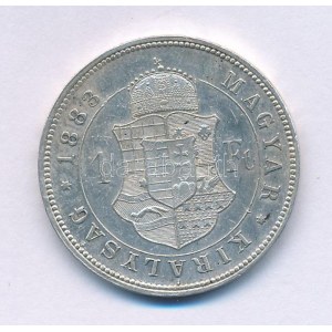 1883KB 1Ft Ag Ferenc József / Barokk címer T:XF Adamo M15