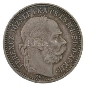 1893KB 1K Ag Ferenc József T:AU,XF ph., patina Adamo K5