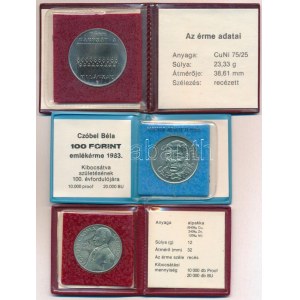 1983. 100Ft Cu-Ni FAO - Több gabonát a világnak eredeti műbőr tokban, tanúsítvánnyal + 1983. 100Ft Cu-Ni-Zn ...